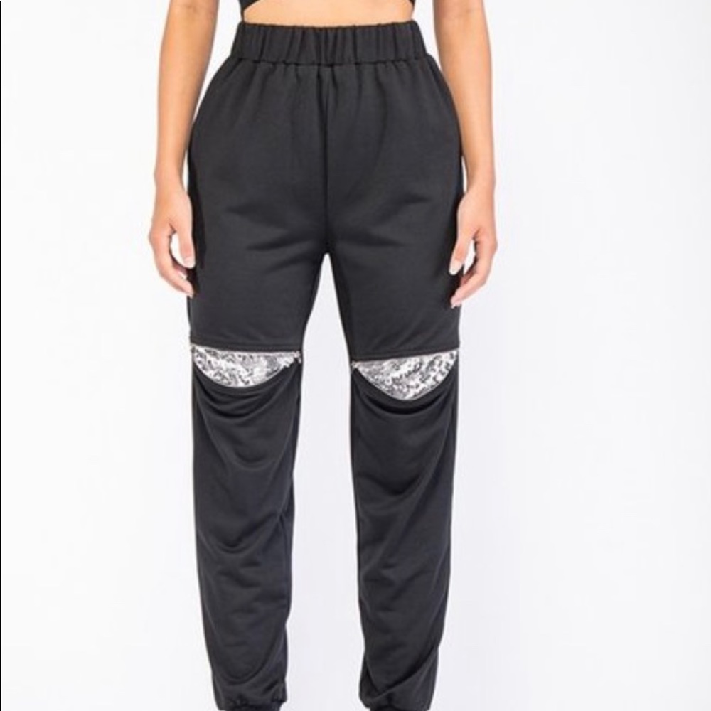 Rehab sequin zip sweatpants